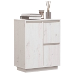 Credenza Bianca 60x34x75 cm in Legno Massello di Pino