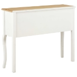 Credenza Bianca e Marrone 110x30x85 cm in Legno Massello