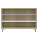 Credenza Bianca e Rovere Sonoma 103,5x35x70cm Legno Multistrato