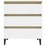 Credenza Bianca e Rovere Sonoma 60x35x69cm in Legno Multistrato