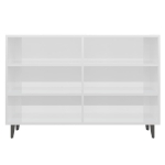 Credenza Bianco Lucido 103,5x35x70 cm in Legno Multistrato