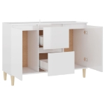 Credenza Bianco Lucido 103,5x35x70 cm in Legno Multistrato