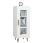 Credenza Bianco Lucido 34,5x34x90 cm in Legno Multistrato