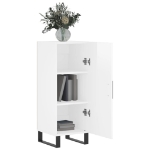 Credenza Bianco Lucido 34,5x34x90 cm in Legno Multistrato