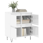 Credenza Bianco Lucido 60x35x70 cm in Legno Multistrato