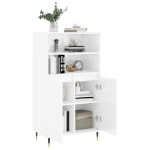 Credenza Bianco Lucido 60x36x110 cm in Legno Multistrato