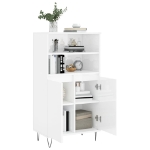 Credenza Bianco Lucido 60x36x110 cm in Legno Multistrato