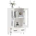 Credenza Bianco Lucido 69,5x31x115 cm in Legno Multistrato