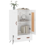 Credenza Bianco Lucido 69,5x31x115 cm in Legno Multistrato