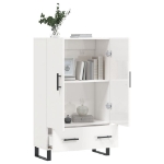 Credenza Bianco Lucido 69,5x31x115 cm in Legno Multistrato