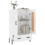 Credenza Bianco Lucido 69,5x31x115 cm in Legno Multistrato