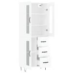 Credenza Bianco Lucido 69,5x34x180 cm in Legno Multistrato