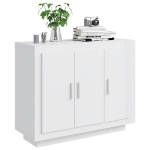 Credenza Bianco Lucido 92x35x75 cm in Legno Compensato