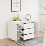 Credenza con 3 Cassetti Bianca 120x41x75 cm in Truciolato