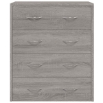 Credenza con 4 Cassetti 60x30,5x71 cm Grigio sonoma