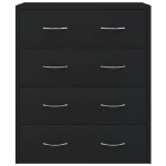 Credenza con 4 Cassetti 60x30,5x71 cm Nera