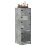 Credenza con Ante in Vetro Grigio Cemento 35x37x109 cm