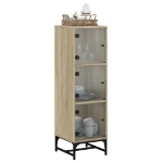 Credenza con Ante in Vetro Rovere Sonoma 35x37x120 cm