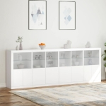 Credenza con Luci LED Bianca 283x37x100 cm