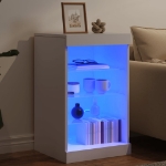 Credenza con Luci LED Bianca 41x37x67 cm