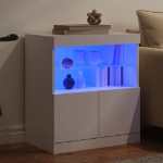 Credenza con Luci LED Bianca 60x37x67 cm