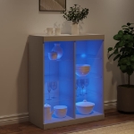 Credenza con Luci LED Bianca 81x37x100 cm