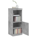 Credenza con Luci LED Grigio Cemento 41x37x100 cm