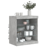 Credenza con Luci LED Grigio Cemento 60,5x37x67 cm