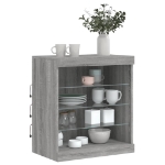 Credenza con Luci LED Grigio Sonoma 60,5x37x67 cm