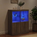 Credenza con Luci LED Grigio Sonoma 81x37x100 cm