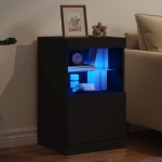 Credenza con Luci LED Nera 41x37x67 cm