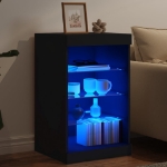 Credenza con Luci LED Nera 41x37x67 cm