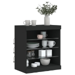 Credenza con Luci LED Nera 60,5x37x67 cm