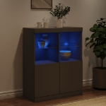 Credenza con Luci LED Nera 81x37x100 cm