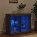 Credenza con Luci LED Nera 81x37x67 cm