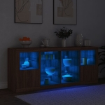 Credenza con Luci LED Rovere Marrone 163x37x67 cm