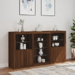 Credenza con Luci LED Rovere Marrone 181,5x37x100 cm