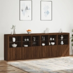 Credenza con Luci LED Rovere Marrone 283x37x100 cm