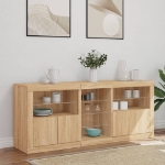 Credenza con Luci LED Rovere Sonoma 162x37x67 cm