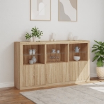 Credenza con Luci LED Rovere Sonoma 181,5x37x100 cm