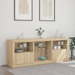 Credenza con Luci LED Rovere Sonoma 181,5x37x67 cm