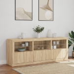 Credenza con Luci LED Rovere Sonoma 181,5x37x67 cm