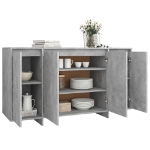 Credenza Grigio Cemento 135x41x75 cm in Truciolato