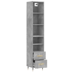 Credenza Grigio Cemento 34,5x34x180 cm in Legno Multistrato