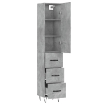 Credenza Grigio Cemento 34,5x34x180 cm in Legno Multistrato