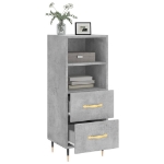 Credenza Grigio Cemento 34,5x34x90 cm in Legno Multistrato