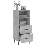 Credenza Grigio Cemento 34,5x34x90 cm in Legno Multistrato