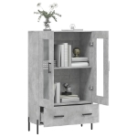 Credenza Grigio Cemento 69,5x31x115 cm in Legno Multistrato