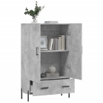 Credenza Grigio Cemento 69,5x31x115 cm in Legno Multistrato