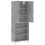 Credenza Grigio Cemento 69,5x34x180 cm in Legno Multistrato